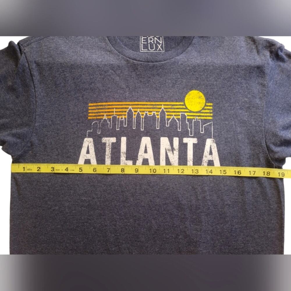 Atlanta Vintage Style Blue Short Sleeve Shirt - Size Medium - Picture 5 of 5